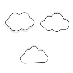 Cloud Icon Black Line Clouds Illustration Weather Climate Symbol Computing Storage Logo Cartoon Bubble Sign Isolated Variations