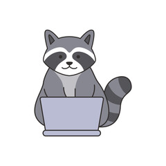 cute racoon illustration