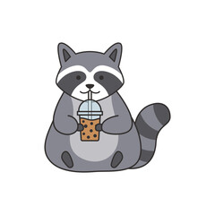 cute racoon illustration