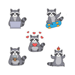 cute racoon illustration