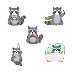 cute racoon illustration