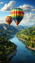 Fototapeta premium hot air balloon HD 8K wallpaper Stock Photographic image 