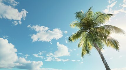 "Palm Tree Sky: Web Banner with Copy Space"

