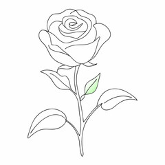 Continuous one line drawing Rose Line art Abstract minimal Beautiful flower (20)