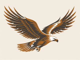 Obraz premium Fierce cute abstract eagle icon illustration 
