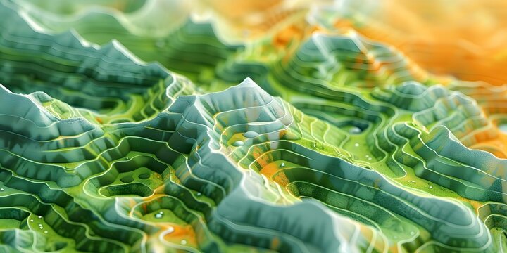 3D Design of Isolated LIDAR Topographic Map of Arkansas Hot Springs National Park. Concept 3D Design, Lidar Topographic Map, Arkansas Hot Springs National Park