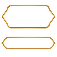 Set of luxury golden arabic islamic banner title frame text box transparent background