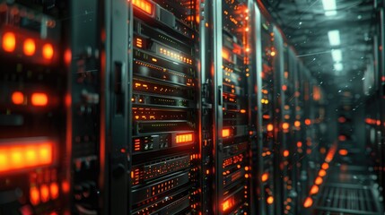 Naklejka premium The Complexity and Organization of Server Stations in High-Quality