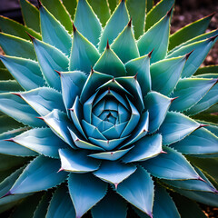 Impressive Agave Plant Flourishing in its Natural Arid Environment against a Lustrous Sunset