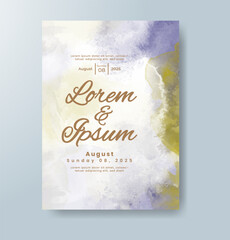 Watercolor Minimal Card. Classic Vector Design Cards. Wedding Abstract Background Invitation. Art Template. Set of Creative Illustrations for Brochure, Cover Design. Minimalistic Watercolor Artwork.