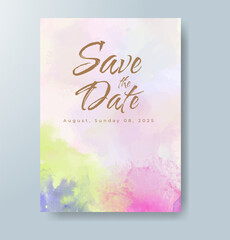 Watercolor Minimal Card. Classic Vector Design Cards. Wedding Abstract Background Invitation. Art Template. Set of Creative Illustrations for Brochure, Cover Design. Minimalistic Watercolor Artwork.