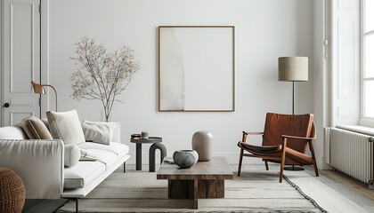 modern living room with fireplace