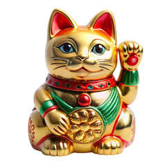 feng shui fortune cat on transparent background