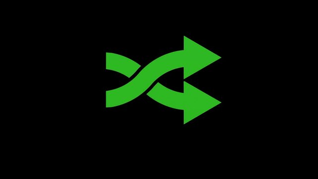 share two ways green set icon 3d illustration rotation
