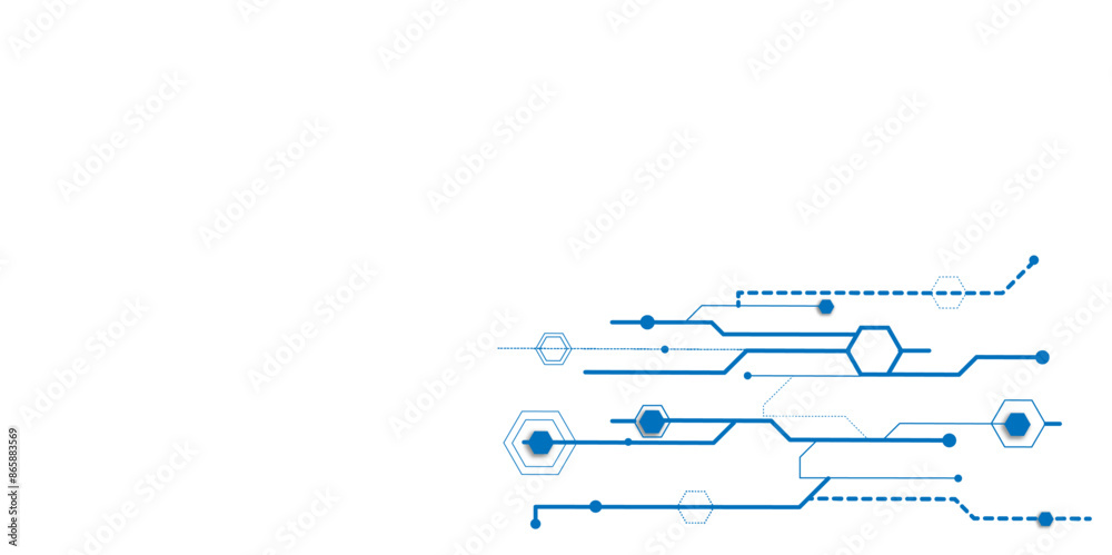 Aufkleber Vectors Digital technology and science background Quantum computer technologies concepts, large data processing. Futuristic blue circuit board background