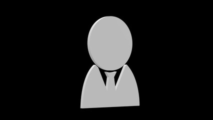 man male person avatar white set icon 3d illustration rotation