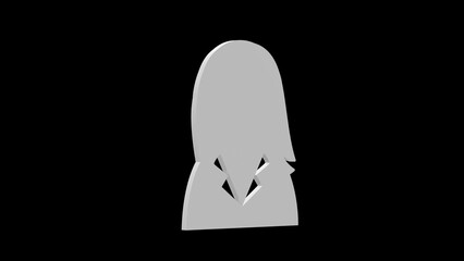 woman avatar white set icon 3d illustration rotation