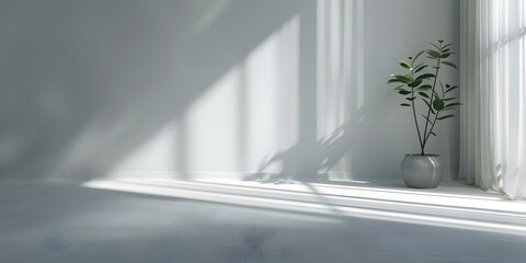 Living room mockup with white carpet gray wall and curtain. Concept Living Room Décor, Home Design, Interior Styling, Neutral Color Scheme, White Carpet