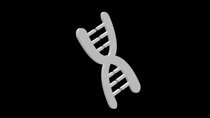DNA science disease cure white set icon 3d illustration rotation