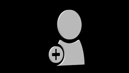 add contact friend white set icon 3d illustration rotation