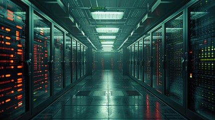 Obraz premium Witness the Efficiency of Modern Technology with Server Station Visuals