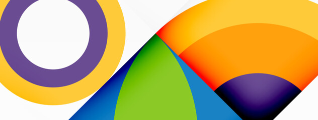 Obraz premium Circles and petals. Geometric beautiful abstract minimal template for Wallpaper, Banner, Background, Card, Book Illustration, landing page