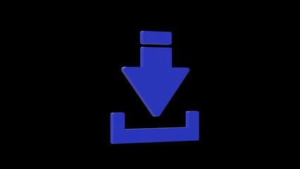 download blue set icon 3d illustration rotation