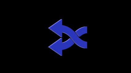share two ways blue set icon 3d illustration rotation