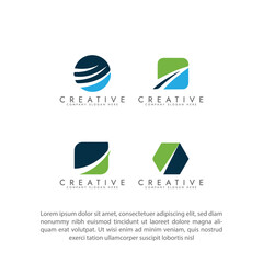 Modern abstract logo design. Geometric vector art. Clean overlapping lines, Perfect for modern brand