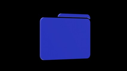 folder information blue set icon 3d illustration rotation