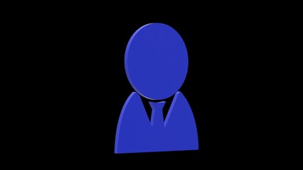 man male person avatar blue set icon 3d illustration rotation