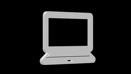 computer notebook white set icon 3d illustration rotation