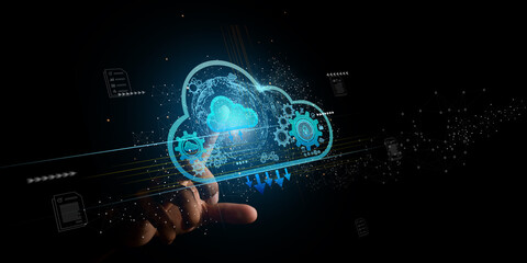 cloud technology concept Global network of global business Megatrends on the Internet for Telecommunication