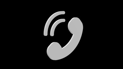 call telephone white set icon 3d illustration rotation