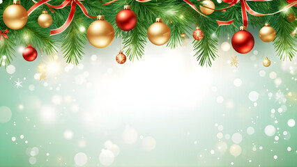 Christmas Background or New Year Ornament Border Background, copy Space For text
