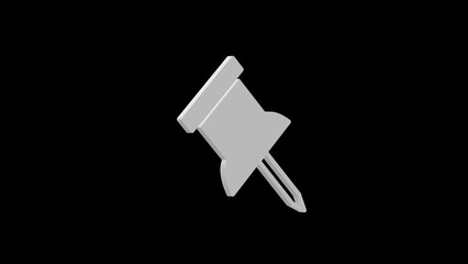 pin fix white set icon 3d illustration rotation