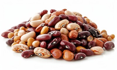 Obraz premium Assortment of Dried Beans on a White Surface