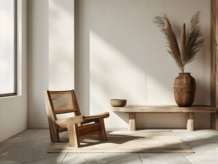Elegant Wooden Accent Furniture in Minimalist Home Decor Design
