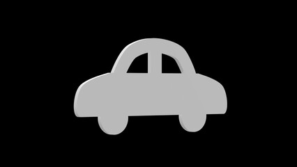 car automobile transport white set icon 3d illustration rotation