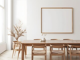 Elegant Wooden Dining Chairs in Minimalist Dining Room Interior