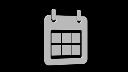 calendar date white set icon 3d illustration rotation