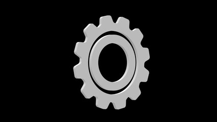 gear mechanism work white set icon 3d illustration rotation