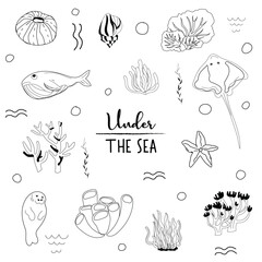 Under the Sea Marine Life Coloring Page.