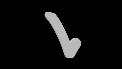 yes positive correct good approved white set icon 3d illustration rotation