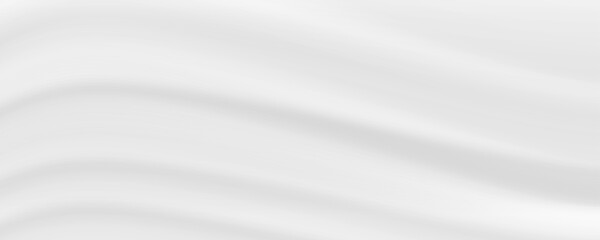 Smooth grey wave background. Subtle silver curve lines texture. Abstract gray template for graphic design, medical, tech, cosmetic wallpaper, poster, flyer, brochure. Vector wide gris pattern