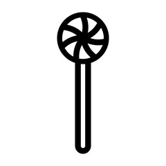 Obraz premium Candy icon in black, outline style and transparent background