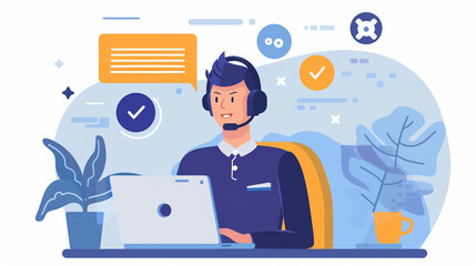 Remote customer service interaction.