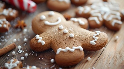 Gingerbread Man Christmas Cookie with Cinnamon Vanilla and Ginger Festive Holiday Dessert