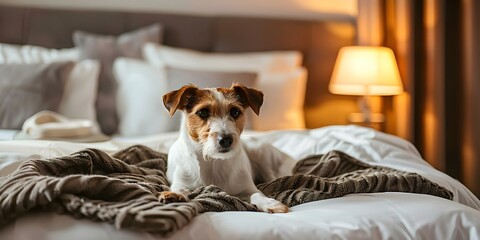 Luxurious hotel room with pet amenities to ensure a welcoming environment for pets. Concept Luxury Pet-Friendly Accommodations