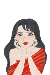 I designed her.the woman in the red dress.